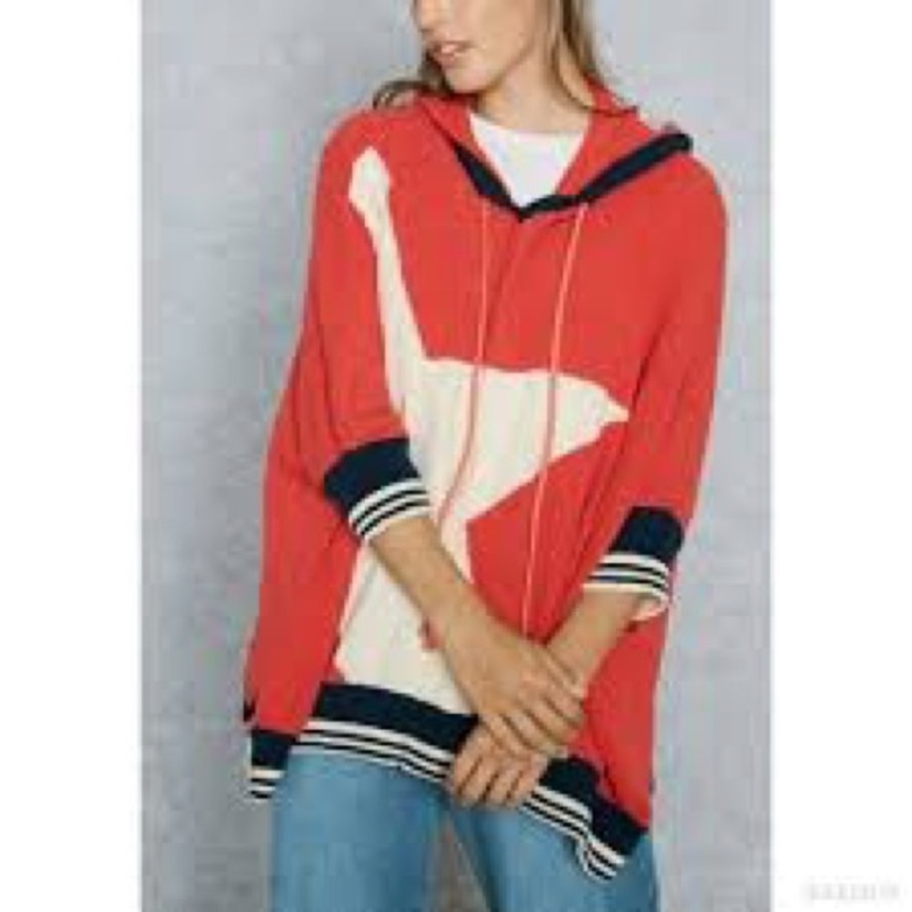Free people red star sweater